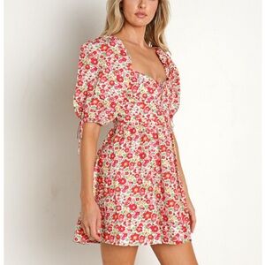 NWT! For Love & Lemons Auden Puff Sleeve Mini Dress